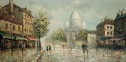 unknow artist Henri Royer Montmartre sous la pluie France oil painting reproduction